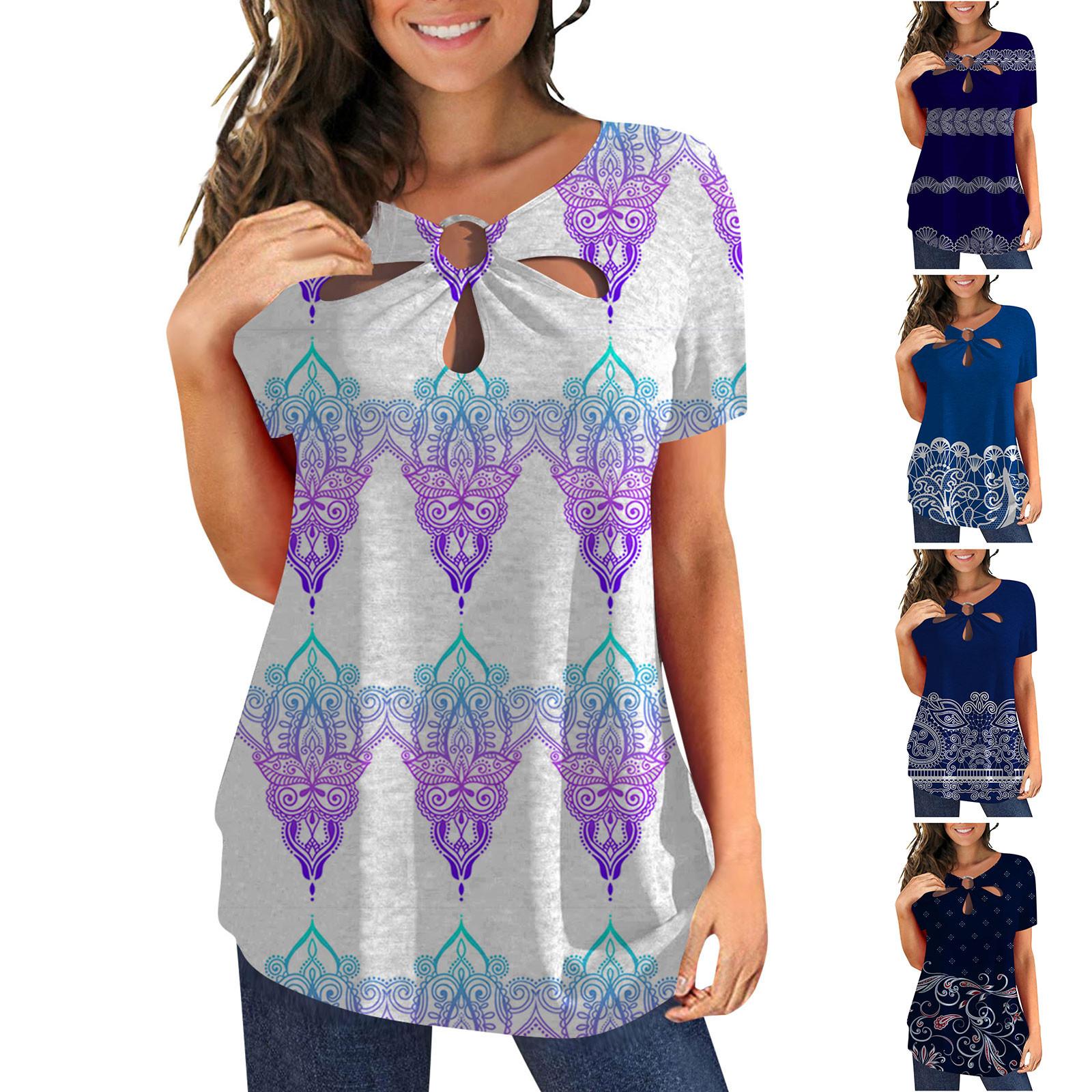 Женская модная повседневная удобная блузка с круглым вырезом и коротким рукавом с принтом
Женская модная повседневная удобная блузка с круглым вырезом и коротким рукавом с принтом