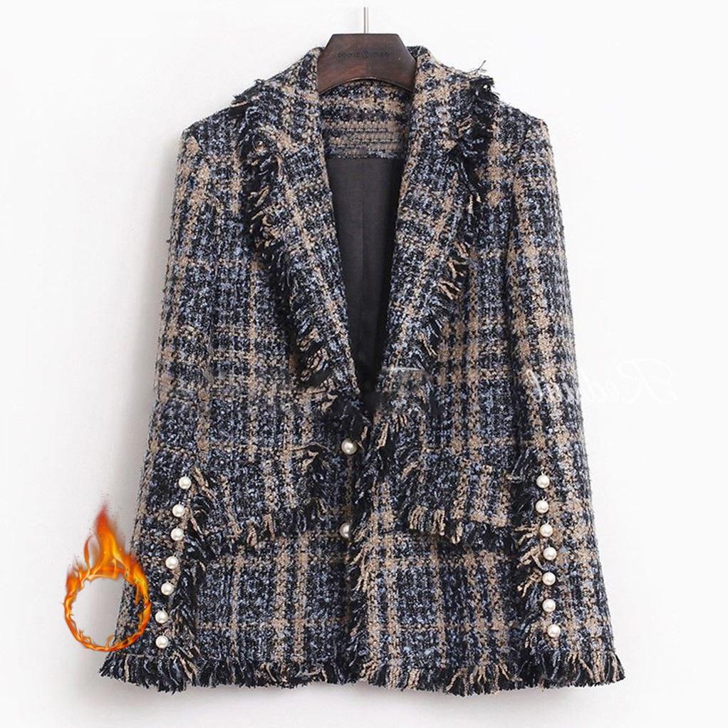 Coarse Flower Woolen Blazer Jacket Women s Spring Autumn Thick Slim Medium Long Fashion V-Neck Suit Coat Ladies Tops XL
Coarse Flower Woolen Blazer Jacket Women s Spring Autumn Thick Slim Medium Long Fashion V-Neck Suit Coat Ladies Tops XL