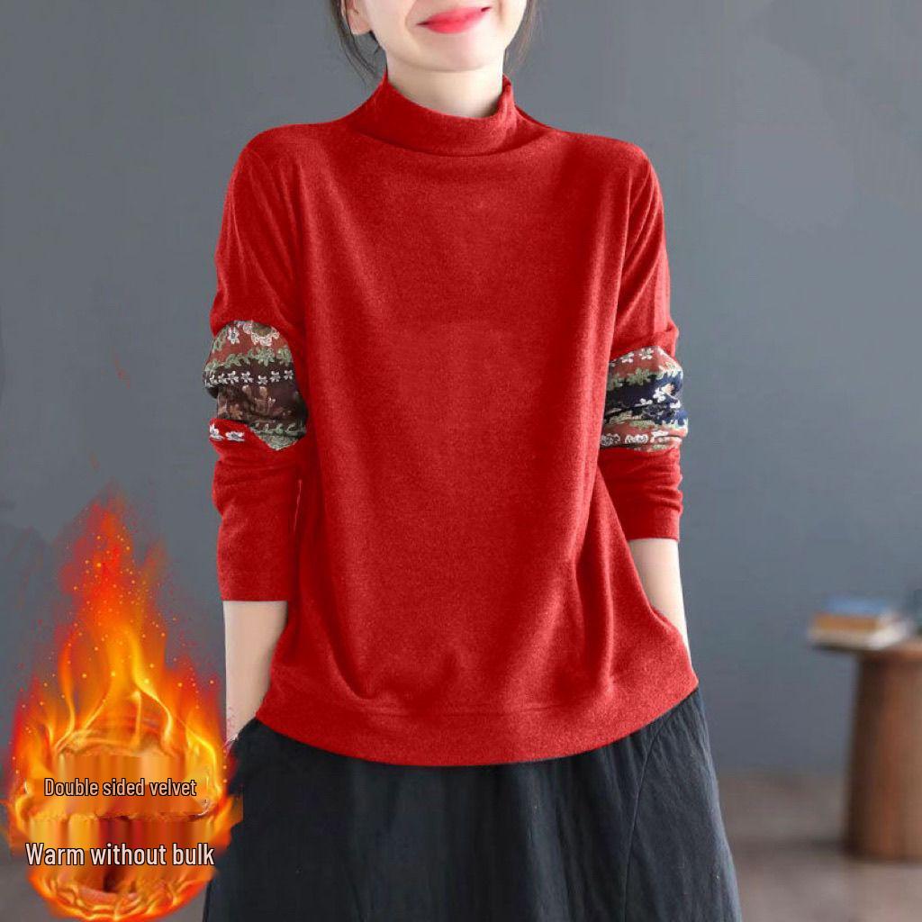 German Velvet Retro Print Top: High-End, Double-Sided, Semi-High Collar, Long-Sleeved, Loose Fit, Plus Velvet Warmth. L, 100-115 jin
German Velvet Retro Print Top: High-End, Double-Sided, Semi-High Collar, Long-Sleeved, Loose Fit, Plus Velvet Warmth. L, 100-115 jin