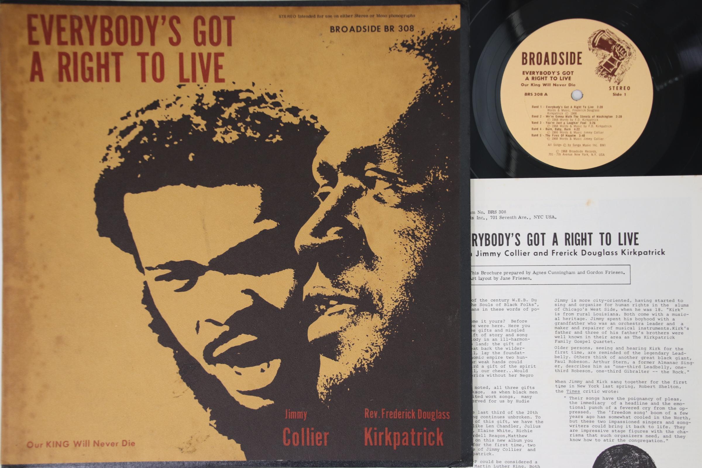 LP Record JIMMY COLLIER - Everybody s Got A Right To Live BRS308 BROADSIDE 1968 US Folk Used
LP Record JIMMY COLLIER - Everybody s Got A Right To Live BRS308 BROADSIDE 1968 US Folk Used