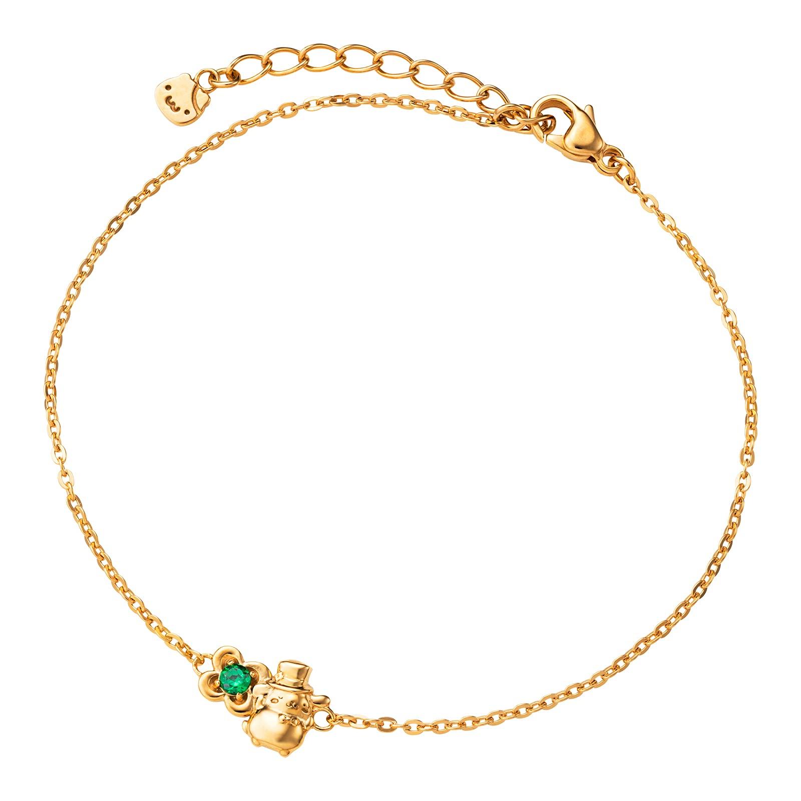 POMPOMPURIN 25th Anniversary Bracelet Sanrio Characters Silhouette Pudding Muffin Hat Clover Green 925 Silver Cubic Zirconia Yellow Gold Coating
POMPOMPURIN 25th Anniversary Bracelet Sanrio Characters Silhouette Pudding Muffin Hat Clover Green 925 Silver Cubic Zirconia Yellow Gold Coating