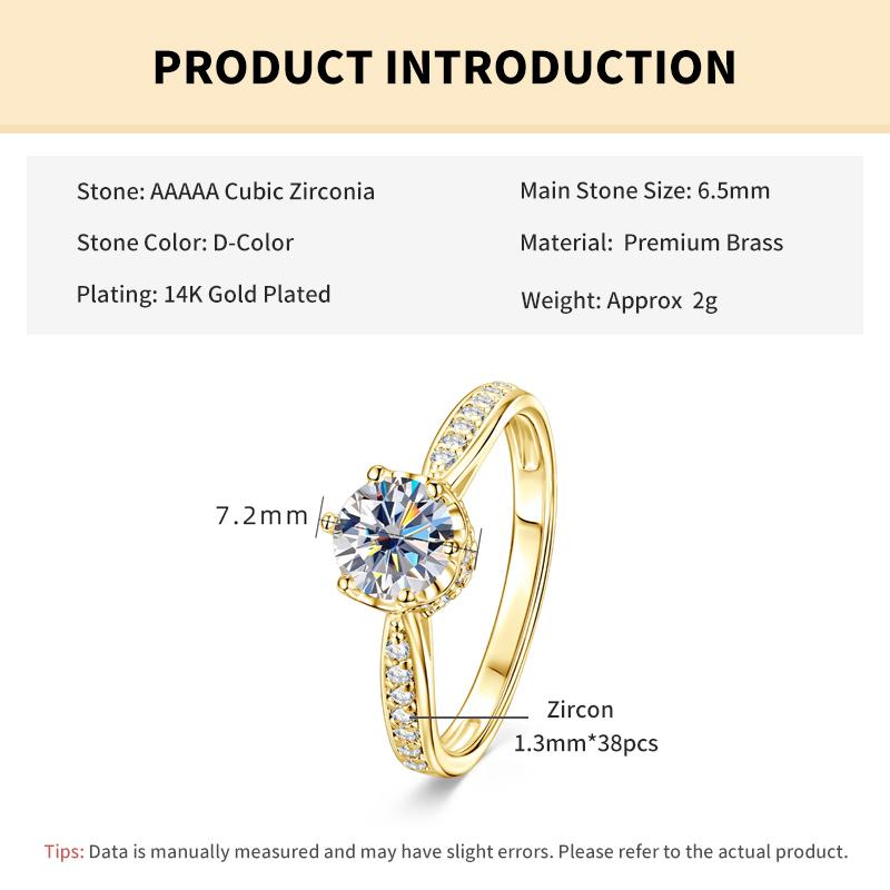 Rrjzz 1CT Cubic Zircon Simulated Diamond Solitaire Wedding Engagement Ring Tiara Wedding CZ Band Premium Crown Rings for Women 5
Rrjzz 1CT Cubic Zircon Simulated Diamond Solitaire Wedding Engagement Ring Tiara Wedding CZ Band Premium Crown Rings for Women 5