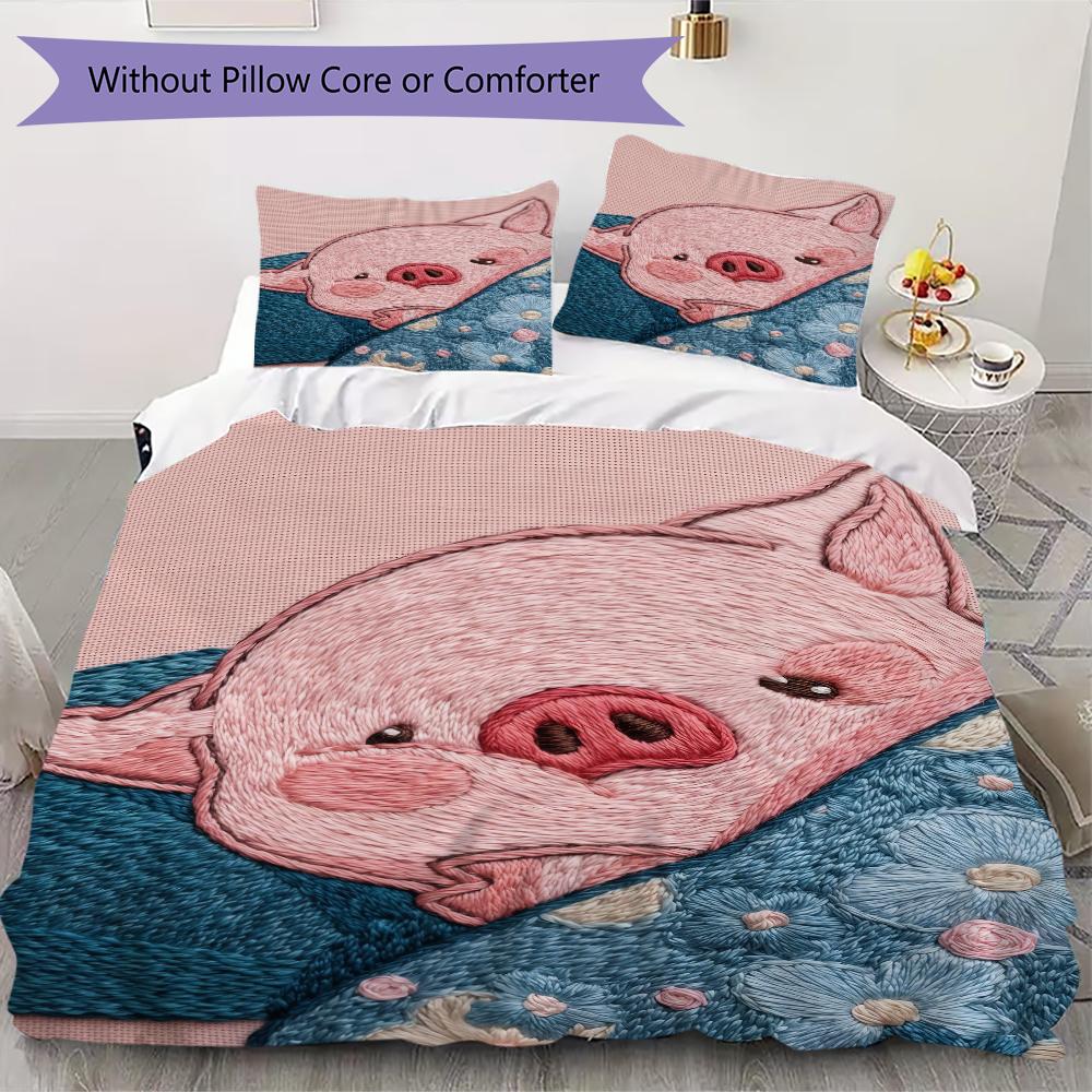 Cute pink pig Pattern Bedding uilt Set uilt Cover Pillowcase Home Decoration Birthday Gift (1 * duvet cover + 54 * pillowcase without core) 135x200cm
Cute pink pig Pattern Bedding uilt Set uilt Cover Pillowcase Home Decoration Birthday Gift (1 * duvet cover + 54 * pillowcase without core) 135x200cm