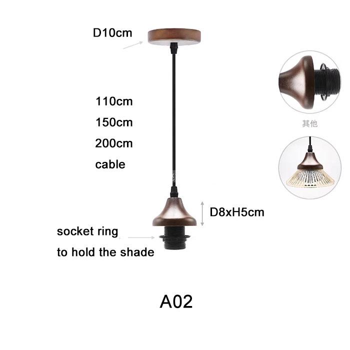 Industrial Retro Wood Pendant Light,Adjustable 2m 1.5m 1.1m Hanging Cord E27 Lamp Socket Holder for Vintage DIY Lighting Decor 110cm cable
Industrial Retro Wood Pendant Light,Adjustable 2m 1.5m 1.1m Hanging Cord E27 Lamp Socket Holder for Vintage DIY Lighting Decor 110cm cable