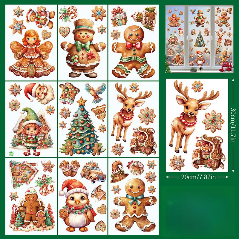 Рождественский гном Пряничный человечек Электростатические наклейки для украшения кухонного окна, стекла, двери A
Рождественский гном Пряничный человечек Электростатические наклейки для украшения кухонного окна, стекла, двери A