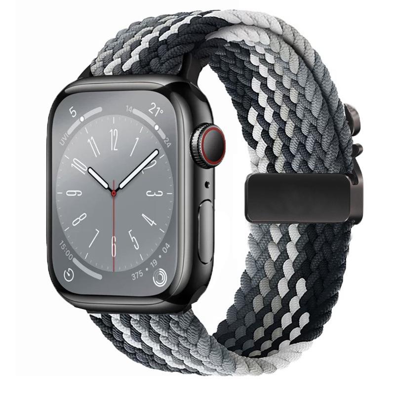 Пряжка-парашут Нейлоновий плетений ремінець Для Apple Watch 10-го покоління Applewatch987/Ultra (1/2/3 generation 42mm)/44/45/46/49mm universal чорного кольору градієнта
Пряжка-парашут Нейлоновий плетений ремінець Для Apple Watch 10-го покоління Applewatch987/Ultra (1/2/3 generation 42mm)/44/45/46/49mm universal чорного кольору градієнта