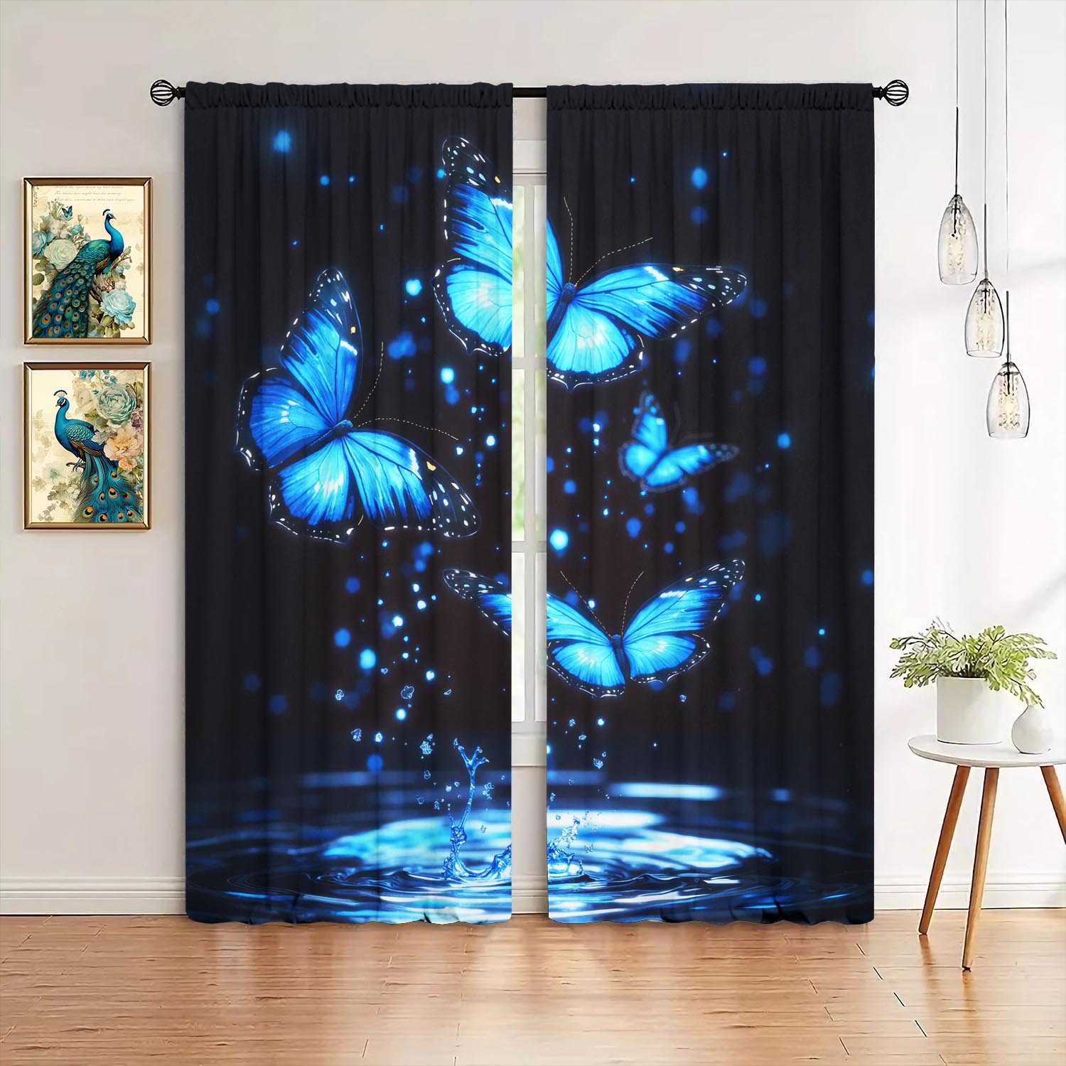 Set Of 2 Dreamy Blue Butterfly Playing Water Curtains Shade Privacy Protection Suitable Decorating Various Rooms Made Polyester W100*H70(CM)-Grommet top&2PCS
Set Of 2 Dreamy Blue Butterfly Playing Water Curtains Shade Privacy Protection Suitable Decorating Various Rooms Made Polyester W100*H70(CM)-Grommet top&2PCS