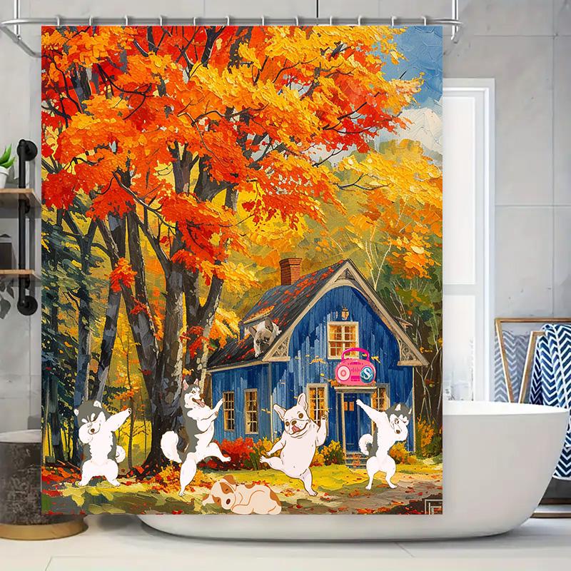 Vivid Autumn Leaves Shower Curtain Colorful Dog Pattern Bath Decor Waterproof Fabric Printing Home Decoration Size: 180Cmx240Cm W60H190(CM)-1 Pcs
Vivid Autumn Leaves Shower Curtain Colorful Dog Pattern Bath Decor Waterproof Fabric Printing Home Decoration Size: 180Cmx240Cm W60H190(CM)-1 Pcs
