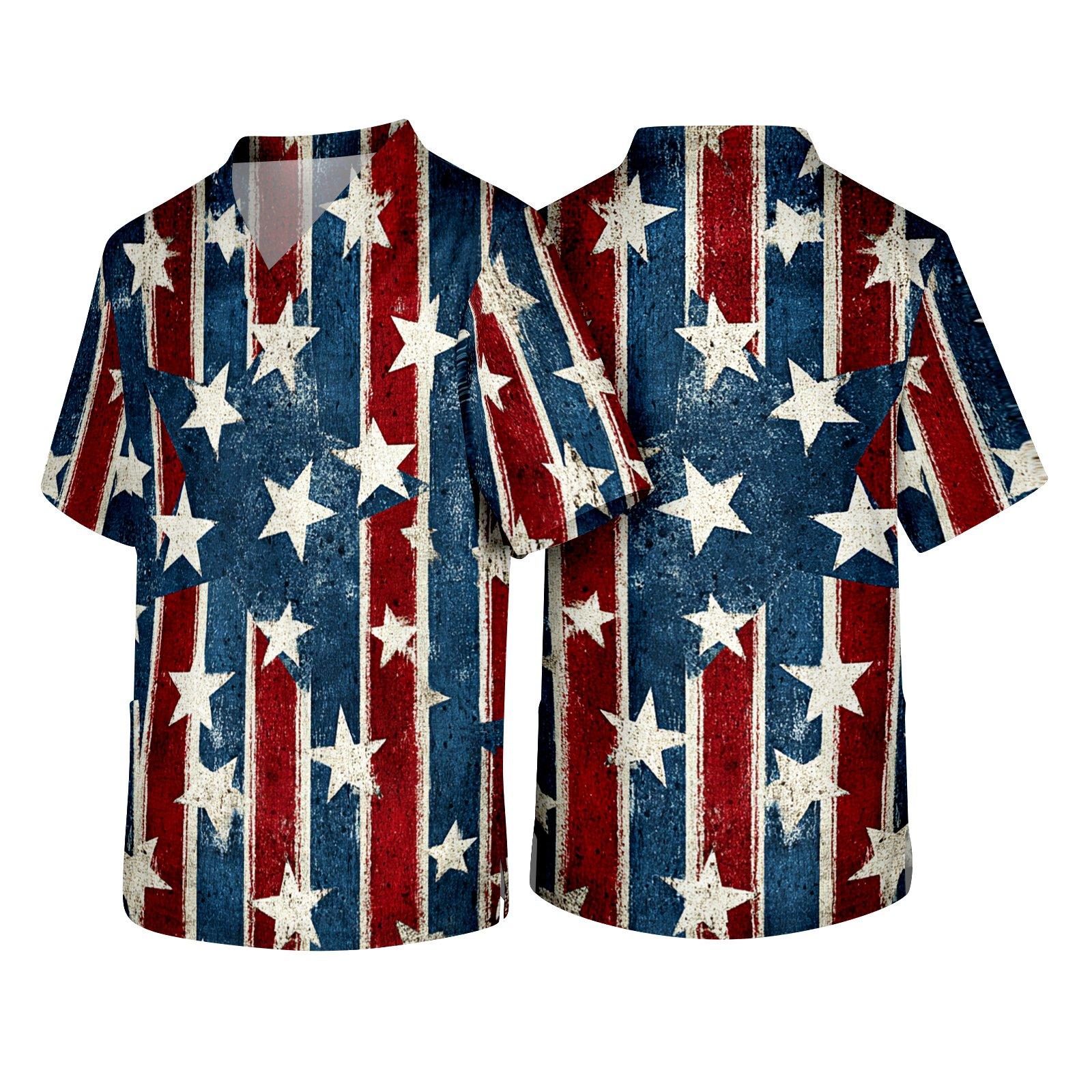 Men s V Neck Short Sleeve Scrub Top with Chest Pocket Medical Workwear Independence Day Print Comfortable Fit S
Men s V Neck Short Sleeve Scrub Top with Chest Pocket Medical Workwear Independence Day Print Comfortable Fit S