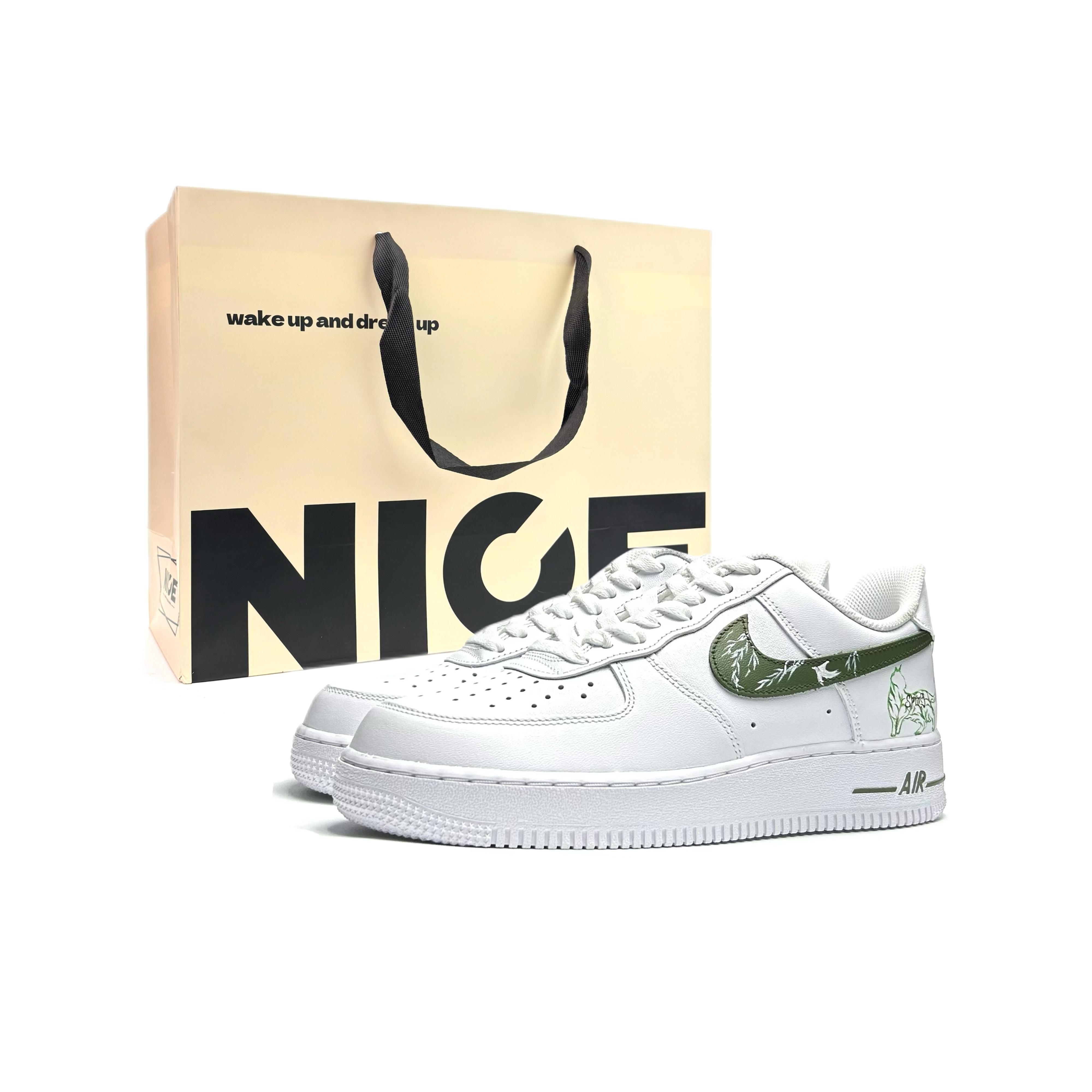 Nike Air Force 1 Green Shadow Nimble Cat Cushioning, Wear Resistant Low top Skateboard Shoes Unisex White Green CW2288-111(Team801-S-BOX) 41
Nike Air Force 1 Green Shadow Nimble Cat Cushioning, Wear Resistant Low top Skateboard Shoes Unisex White Green CW2288-111(Team801-S-BOX) 41
