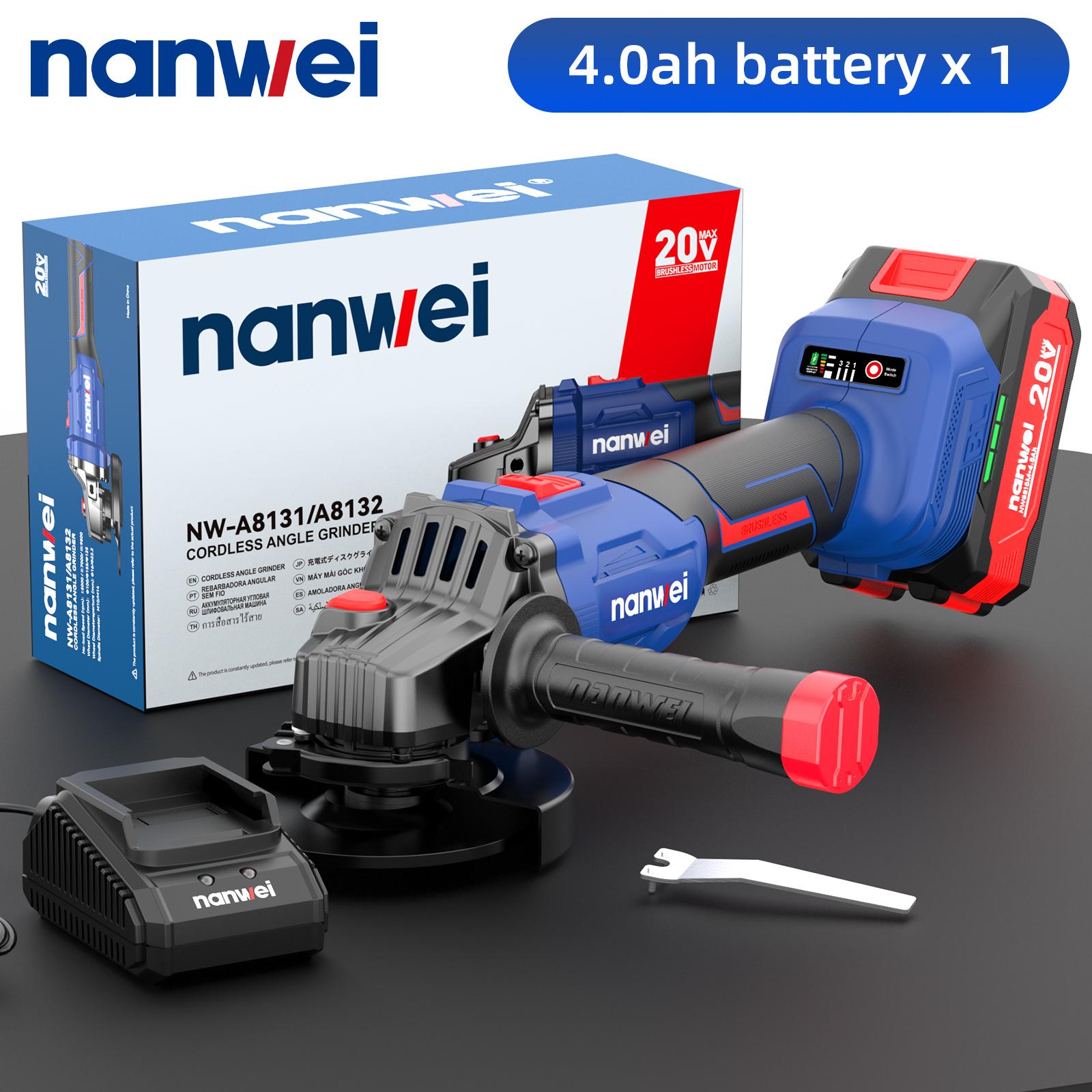 NANWEI 125 мм Кутова шліфмашина 5000/7000/9800 об/хв, 20 В, Безщітковий двигун 4.0ah battery x1
NANWEI 125 мм Кутова шліфмашина 5000/7000/9800 об/хв, 20 В, Безщітковий двигун 4.0ah battery x1