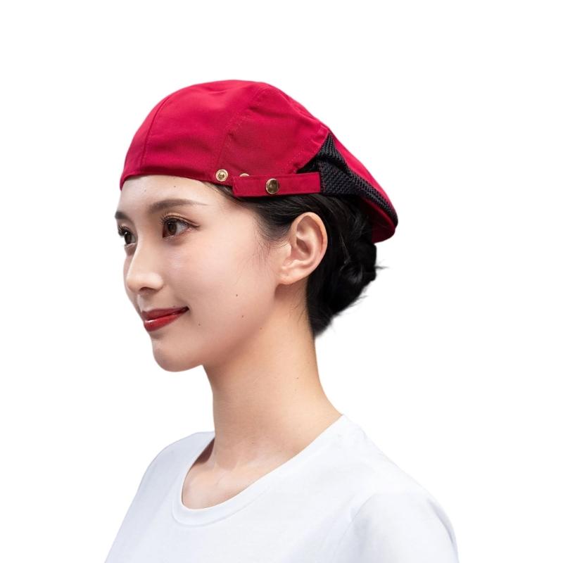 Міцна поліестерова дихаюча шапка-берет для персоналу ресторану та кухонних працівників
Міцна поліестерова дихаюча шапка-берет для персоналу ресторану та кухонних працівників