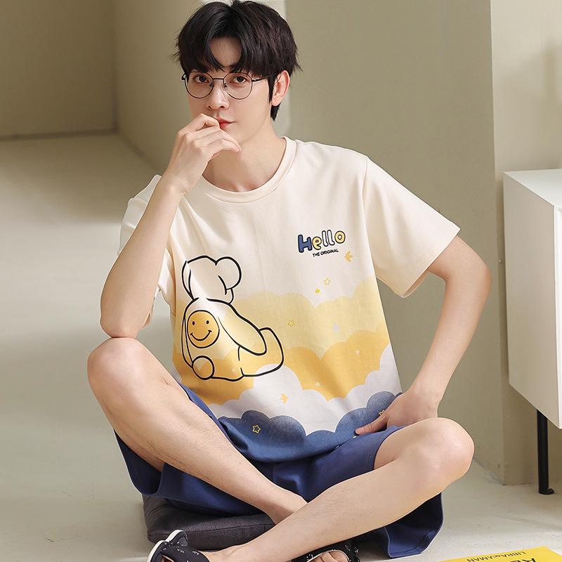 Men s Summer Cotton Cartoon Pajama Set - Short Sleeve for Teenagers & Students XL (65-80 kg)
Men s Summer Cotton Cartoon Pajama Set - Short Sleeve for Teenagers & Students XL (65-80 kg)