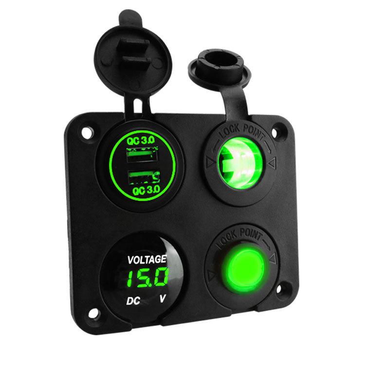 4 в 1 панель двойной QC 3,0 USB автомобильное зарядное устройство розетка вольтметр тумблер розетки для морской лодки RV грузовик зелёный
4 в 1 панель двойной QC 3,0 USB автомобильное зарядное устройство розетка вольтметр тумблер розетки для морской лодки RV грузовик зелёный