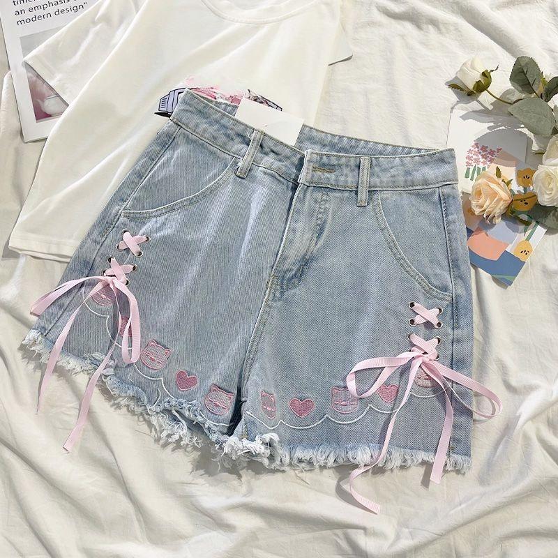 Blue High Waisted Denim Shorts Cross Tied Frayed Versatile Wide Leg Half Pants Japanese Style Summer Fashion Lady Shorts S небесно-голубой
Blue High Waisted Denim Shorts Cross Tied Frayed Versatile Wide Leg Half Pants Japanese Style Summer Fashion Lady Shorts S небесно-голубой
