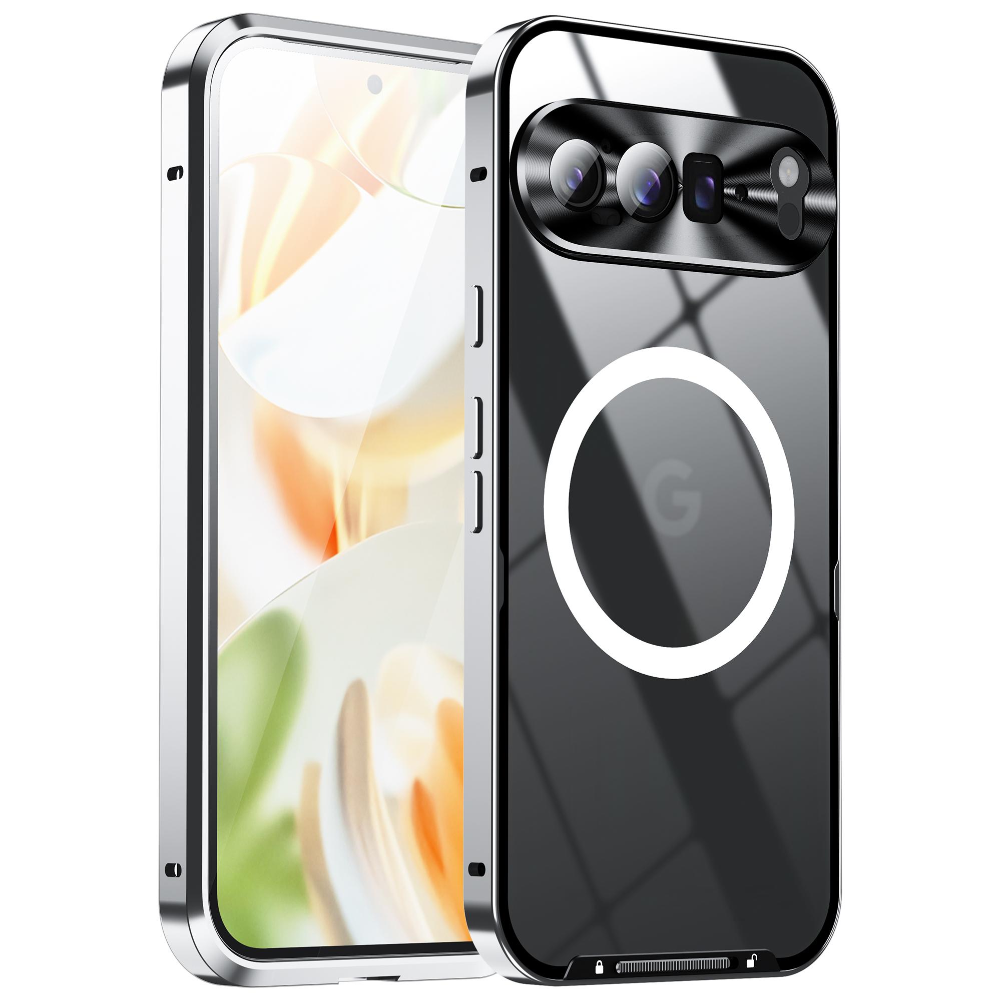 For Google Pixel 9 Pro XL Case Compatible with MagSafe Metal Frame Matte Phone Cover Silver
For Google Pixel 9 Pro XL Case Compatible with MagSafe Metal Frame Matte Phone Cover Silver