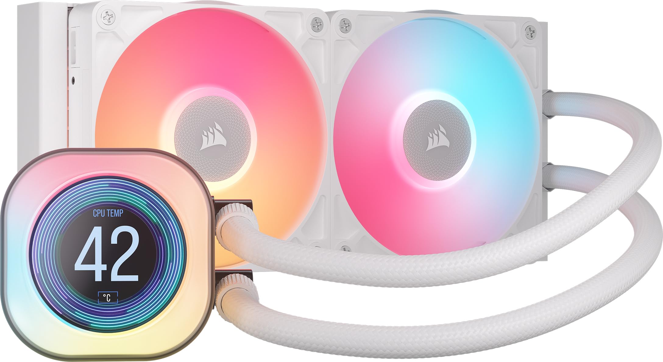 Радіатор CORSAIR iCUE LINK TITAN 240 RX з ARGB корпусним вентилятором та РК-екраном Водяне охолодження Кулер для процесора Білий CW-9061025-WW білий
Радіатор CORSAIR iCUE LINK TITAN 240 RX з ARGB корпусним вентилятором та РК-екраном Водяне охолодження Кулер для процесора Білий CW-9061025-WW білий