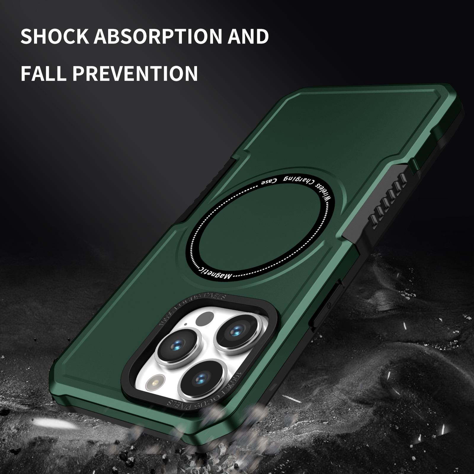 Magnetic Case for iPhone 15 Pro Compatible with Magsafe PC+TPU Hybrid Phone Cover Blackish Green
Magnetic Case for iPhone 15 Pro Compatible with Magsafe PC+TPU Hybrid Phone Cover Blackish Green