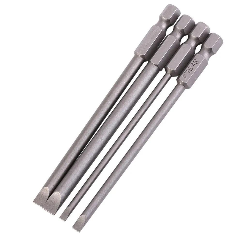 4 Pcs 100mm / 4 Inch Length Flat Head Screwdriver Bits 3mm 4mm 5mm 6mm Tips S2 Alloy Steel Magnetic Screwdriver Bits
4 Pcs 100mm / 4 Inch Length Flat Head Screwdriver Bits 3mm 4mm 5mm 6mm Tips S2 Alloy Steel Magnetic Screwdriver Bits