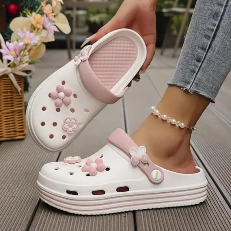 Women s Thick Soled Breathable and Comfortable Clogs, Casual Beach and Indoor Wear, Decorated with Flowers, Women s Loafers, Women s Clogs 35-36 белый 
Women s Thick Soled Breathable and Comfortable Clogs, Casual Beach and Indoor Wear, Decorated with Flowers, Women s Loafers, Women s Clogs 35-36 белый