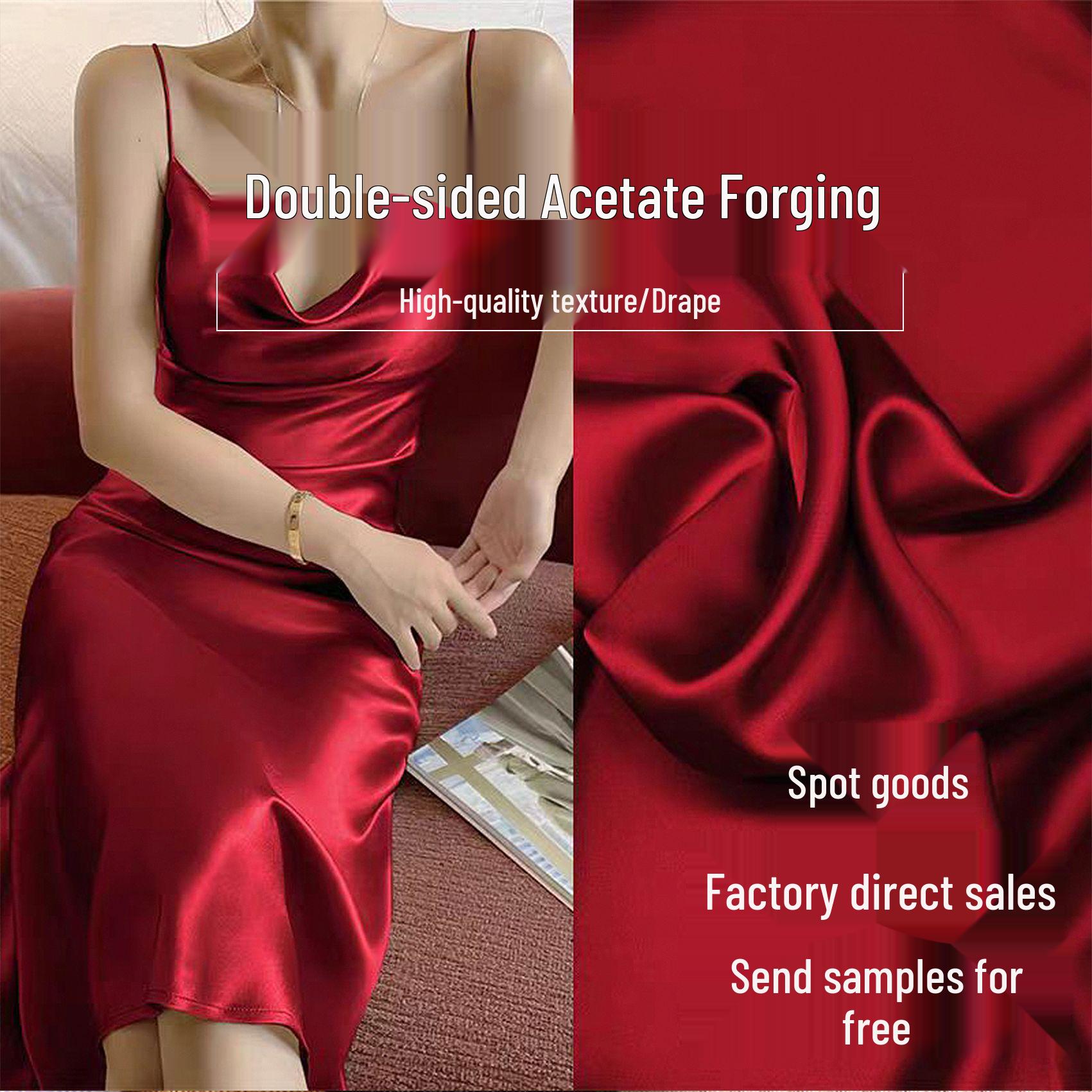 Dual-Sided Acetate Silk Crepe Fabric: Smooth, Draping Satin Finish Free color sample (color card)
Dual-Sided Acetate Silk Crepe Fabric: Smooth, Draping Satin Finish Free color sample (color card)