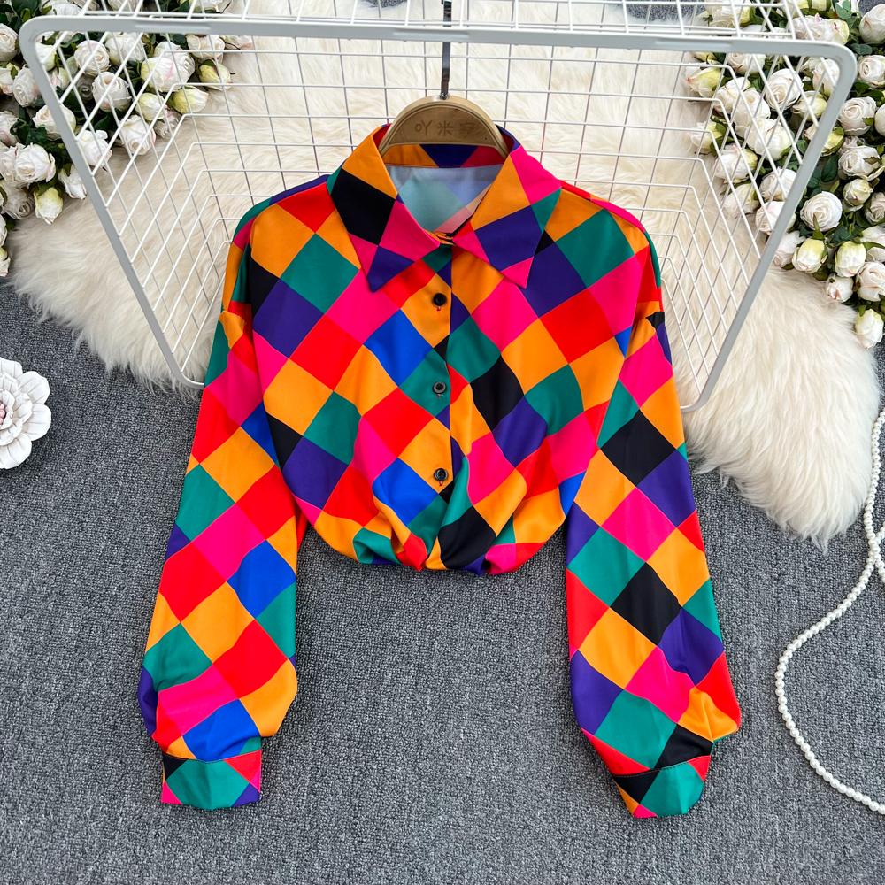 Свободная однобортная клетчатая рубашка RUGOD Design, ранняя осень, корейская версия, новый женский топ с длинными рукавами и принтом в стиле ретро
Свободная однобортная клетчатая рубашка RUGOD Design, ранняя осень, корейская версия, новый женский топ с длинными рукавами и принтом в стиле ретро