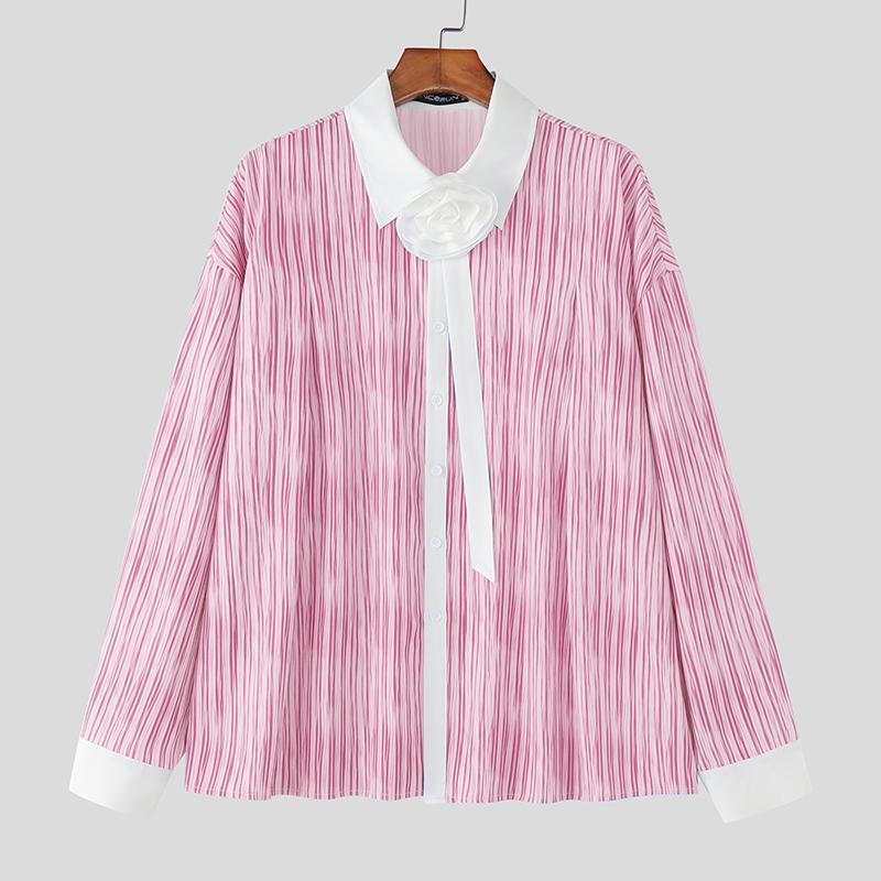 INCERUN Men Flower Lapel Neck Long Sleeve Buttons Striped Casual Loose Shirts Tops 4XL рожевий
INCERUN Men Flower Lapel Neck Long Sleeve Buttons Striped Casual Loose Shirts Tops 4XL рожевий