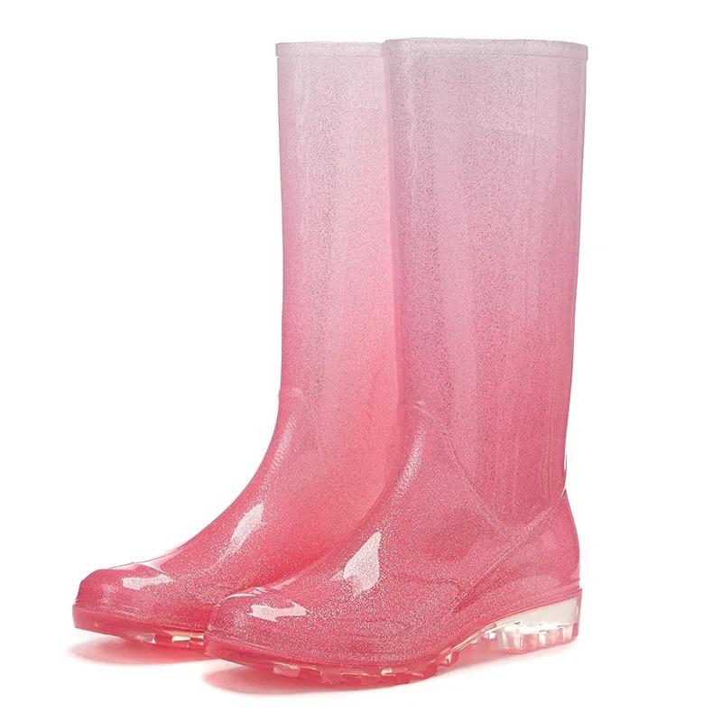 Fashionable Crystal Gradient Rain Boots Women s High-Top Waterproof Non-Slip Rubber Fleece-Lined Wear-Resistant Water Shoes 41 рожевий
Fashionable Crystal Gradient Rain Boots Women s High-Top Waterproof Non-Slip Rubber Fleece-Lined Wear-Resistant Water Shoes 41 рожевий