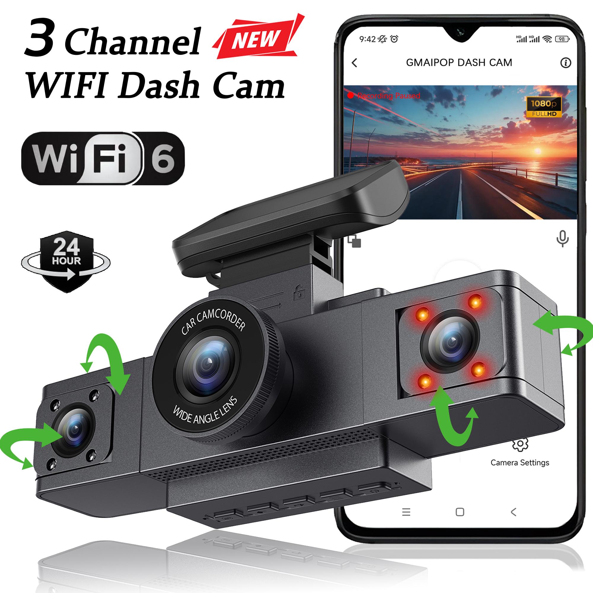 Dash Cam for Cars 3 Channel WIFI Car DVR Camera 1080P for Car Front and inside Black Box 24H Parking Monitor car accessories
Dash Cam for Cars 3 Channel WIFI Car DVR Camera 1080P for Car Front and inside Black Box 24H Parking Monitor car accessories