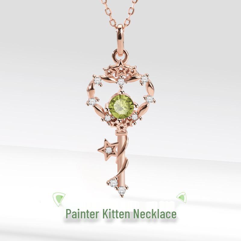 Original Design Cat Painter Necklace: S925 Sterling Silver with Rose Gold Keychain Pendant Collaboration 925 Sterling Silver
Original Design Cat Painter Necklace: S925 Sterling Silver with Rose Gold Keychain Pendant Collaboration 925 Sterling Silver