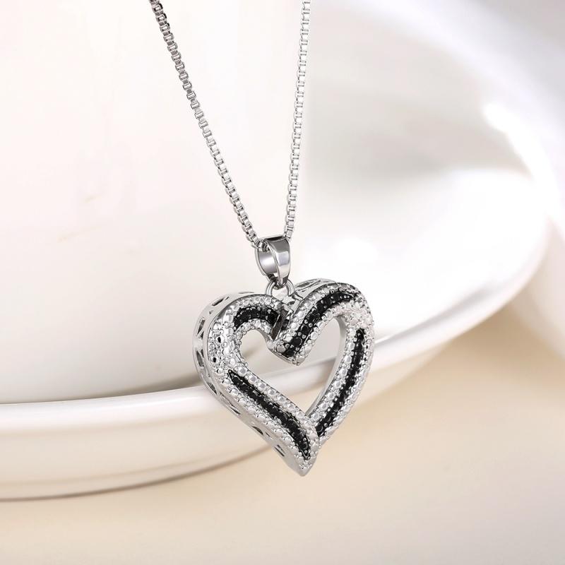 CAOSHI Heart Shaped Pendant Necklace for Women Unique Two Color Cubic Zirconia Design Dazzling Neck Accessories Party Jewelry 45cm
CAOSHI Heart Shaped Pendant Necklace for Women Unique Two Color Cubic Zirconia Design Dazzling Neck Accessories Party Jewelry 45cm