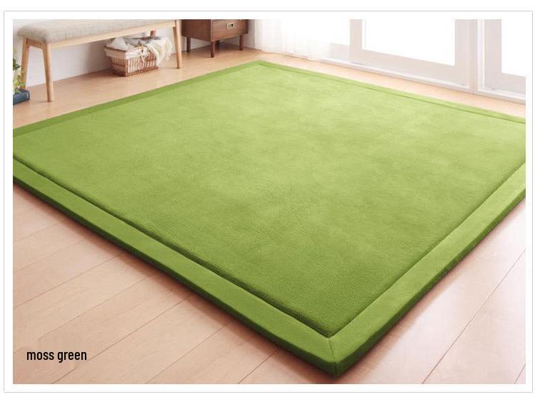 Минималистичный японский коралловый флис татами коврик-мешок с фасолью: Утолщенный коврик для пола для детей и йоги 200x300 cm / 5.1 kg мох зеленого