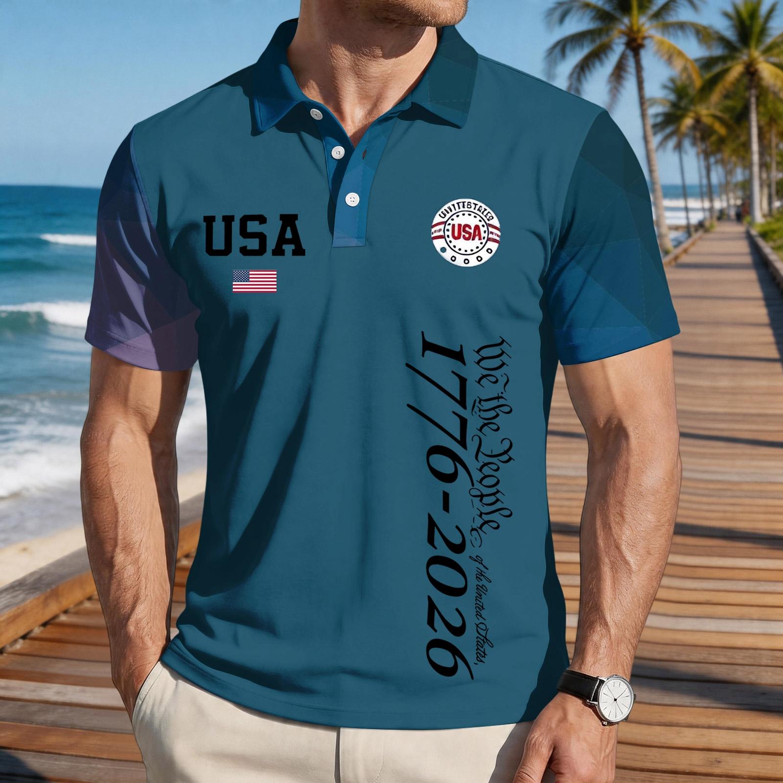 Men Loose Fit Short Sleeve Polo Shirt with Flag Print Casual Digital Pattern Turn Down Collar Top Tee for Everyday Wear S
Men Loose Fit Short Sleeve Polo Shirt with Flag Print Casual Digital Pattern Turn Down Collar Top Tee for Everyday Wear S