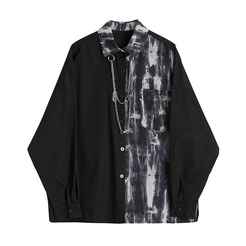 Spring Autumn New Fashion Turn-down Collar Long Sleeve Tie Dye Blouse Men s Clothing Patchwork Chain Button Korean Trend Shirts L чорний
Spring Autumn New Fashion Turn-down Collar Long Sleeve Tie Dye Blouse Men s Clothing Patchwork Chain Button Korean Trend Shirts L чорний