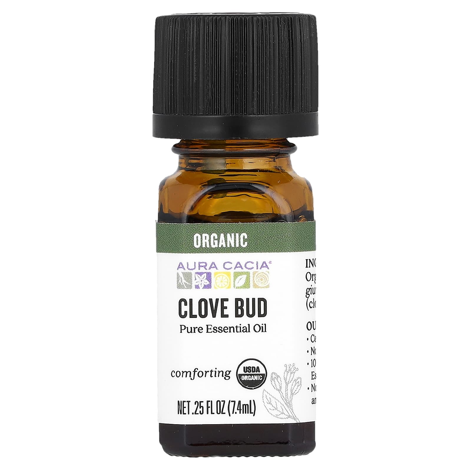 Aura Cacia, Чистое эфирное масло, органический бутон гвоздики, 0,25 жидк. унции (7,4 мл)
Aura Cacia, Чистое эфирное масло, органический бутон гвоздики, 0,25 жидк. унции (7,4 мл)
