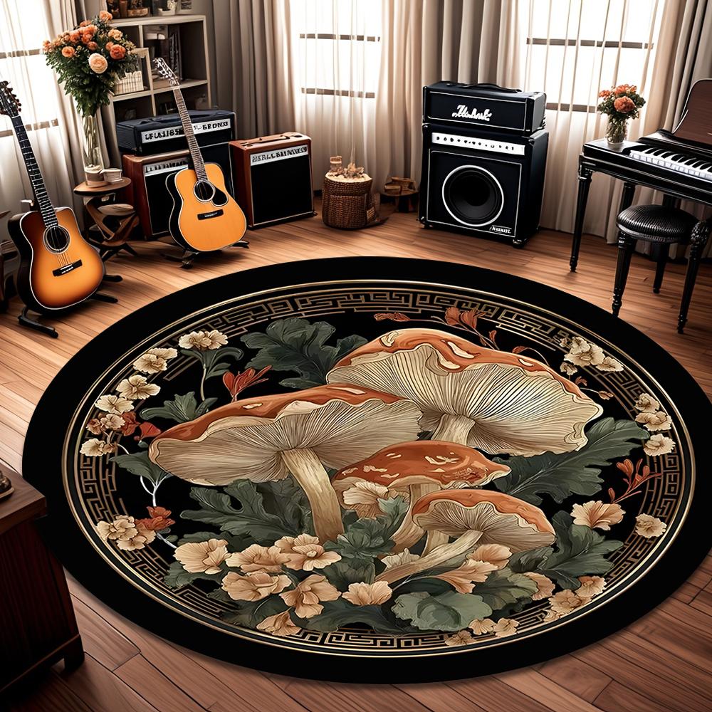 Enchanting Mushroom Round Floor Mat - Big Mushrooms & Lush Foliage on Dark Blue, Soft & Non-Slip, Magical Room Decor 80X80CM
Enchanting Mushroom Round Floor Mat - Big Mushrooms & Lush Foliage on Dark Blue, Soft & Non-Slip, Magical Room Decor 80X80CM