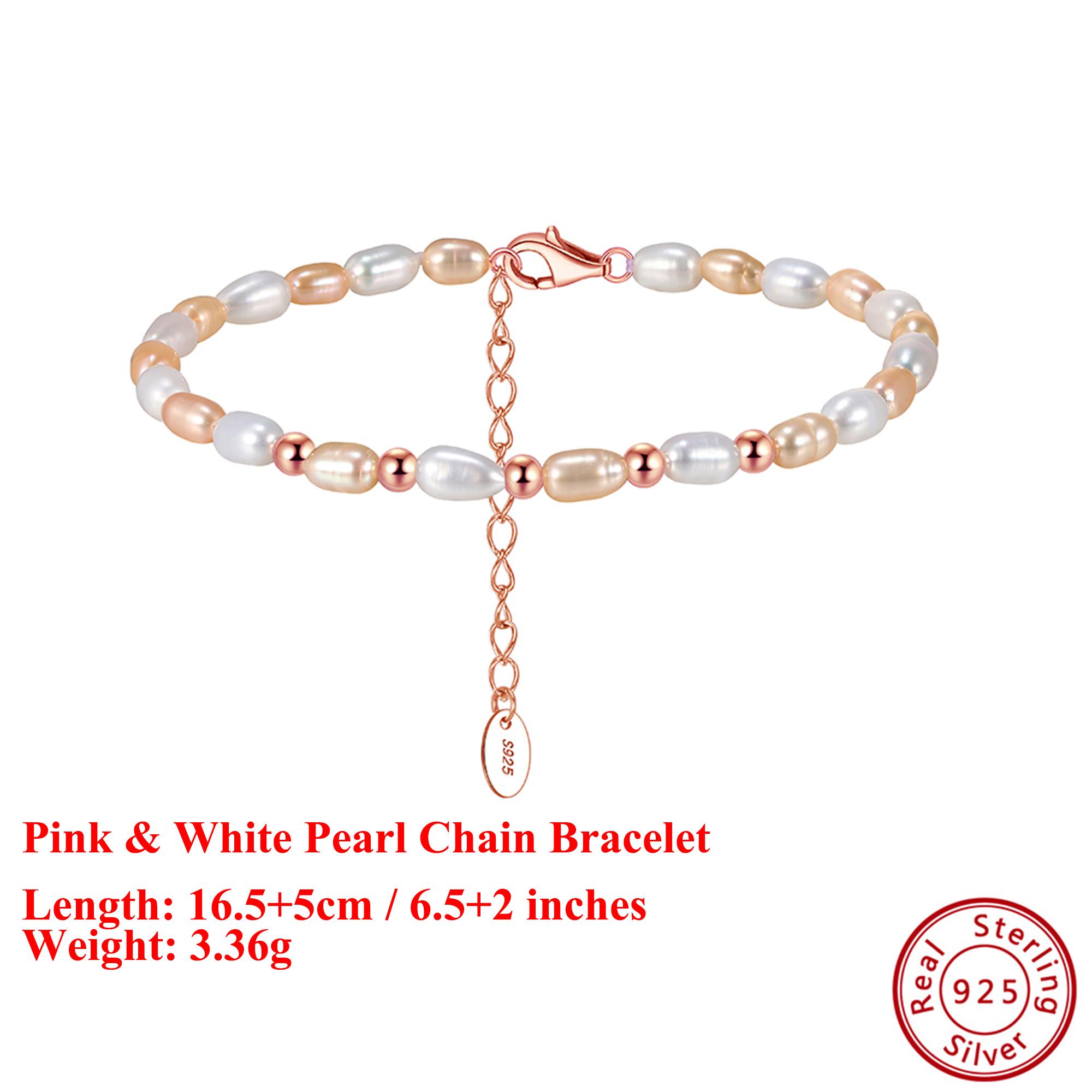 EFFIE QUEEN Authentic 925 Silver Rose Gold Freshwater Pearl Chain Bracelet Natural Jewelry for Women Wedding Party Gift GPB50 розового золота
EFFIE QUEEN Authentic 925 Silver Rose Gold Freshwater Pearl Chain Bracelet Natural Jewelry for Women Wedding Party Gift GPB50 розового золота