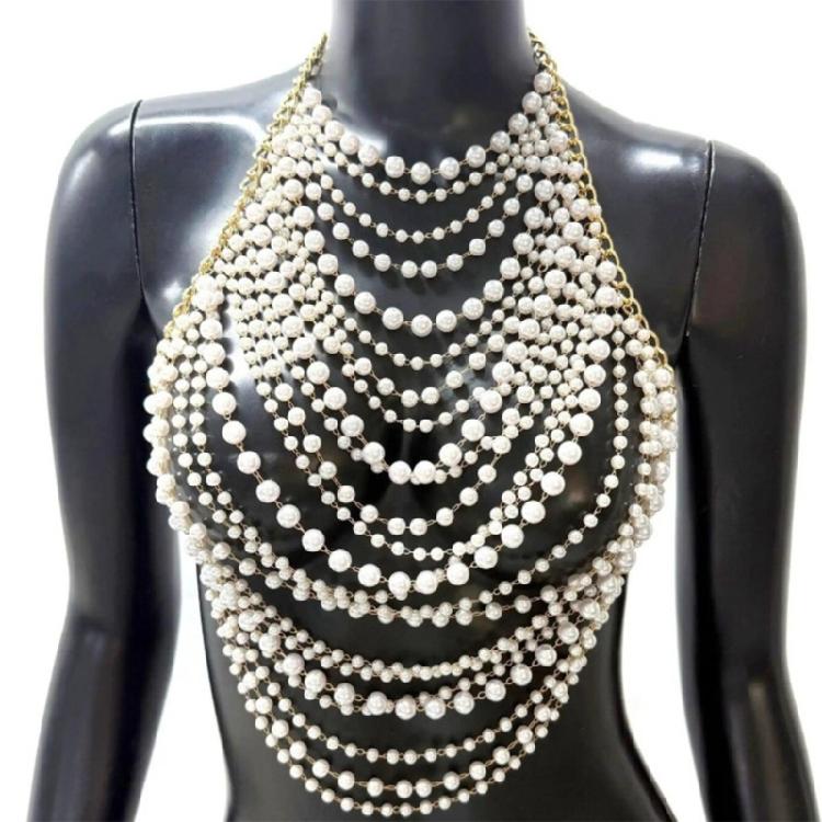 Adjustable Layer Pearls Chest Jewelry Comfortable Alloy Chains Formal Wear Accessory 1
Adjustable Layer Pearls Chest Jewelry Comfortable Alloy Chains Formal Wear Accessory 1