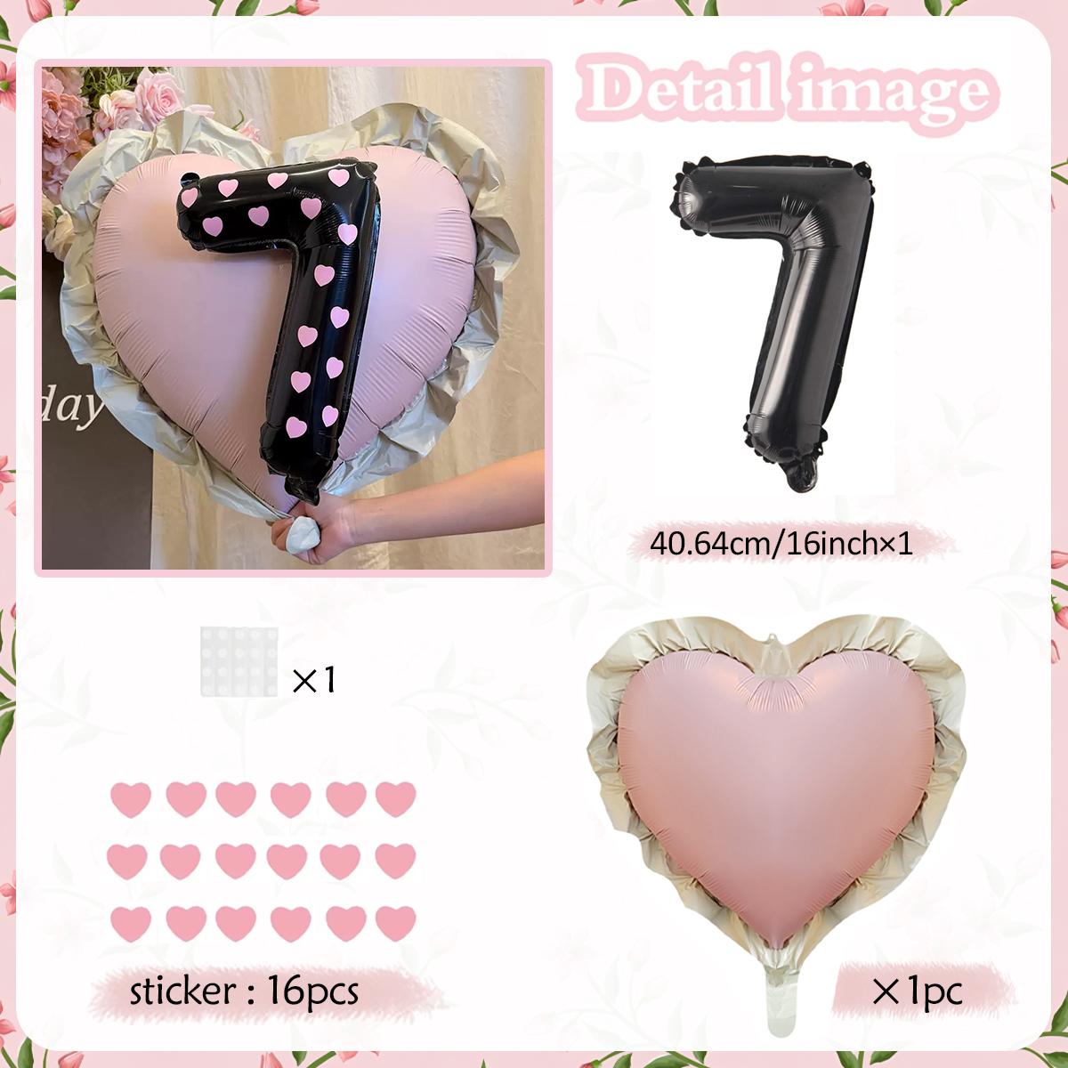 16In Black Digital Aluminum Foil Balloon Set Heart-Shaped Aluminum Foil Balloons Pink Heart DIY Heart-Shaped Stickers Balloon Other
16In Black Digital Aluminum Foil Balloon Set Heart-Shaped Aluminum Foil Balloons Pink Heart DIY Heart-Shaped Stickers Balloon Other
