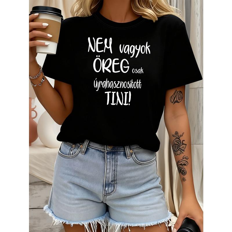 Hungarian Age Humor Recycled Tini Letter Print T - Shirt Women s Spring - Summer Short - Sleeve Crew - Neck Casual T - Shirt, 4XL чорний
Hungarian Age Humor Recycled Tini Letter Print T - Shirt Women s Spring - Summer Short - Sleeve Crew - Neck Casual T - Shirt, 4XL чорний
