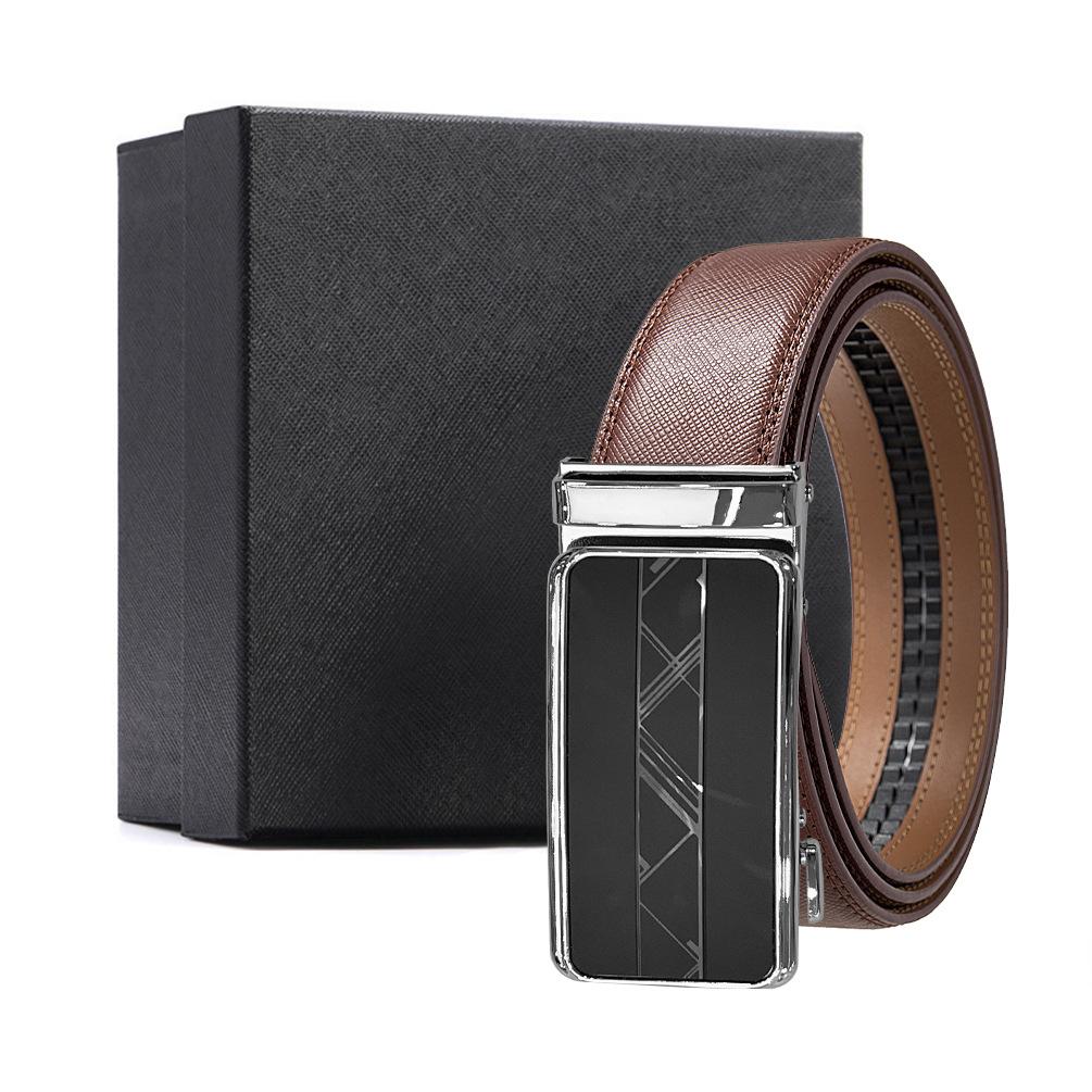 Genuine leather brown two-layer cowhide automatic buckle belt, genuine cowhide belt 110-130CM
Genuine leather brown two-layer cowhide automatic buckle belt, genuine cowhide belt 110-130CM