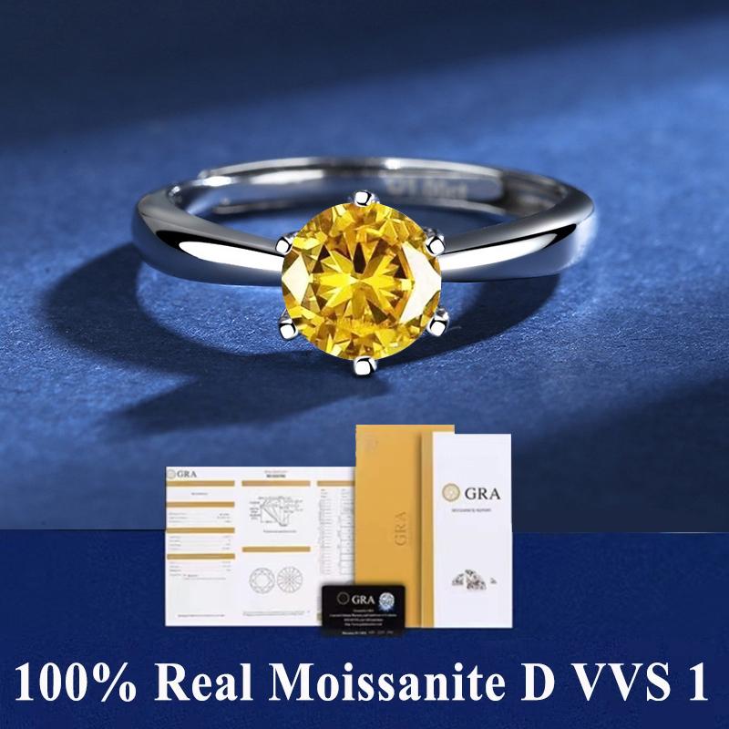 Настоящее кольцо с 6 зубцами муассанита D VVS1, прошедшее проверку бриллиантами, регулируемый размер, сертификат S925 Sliver GRA, обручальные кольца для женщин
Настоящее кольцо с 6 зубцами муассанита D VVS1, прошедшее проверку бриллиантами, регулируемый размер, сертификат S925 Sliver GRA, обручальные кольца для женщин