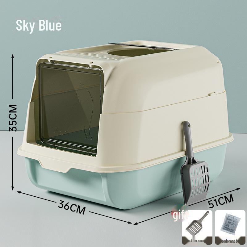 Надвеликий закритий котячий лоток із захистом від розбризкування та запаху Includes extra-large cat litter scoop синій
Надвеликий закритий котячий лоток із захистом від розбризкування та запаху Includes extra-large cat litter scoop синій