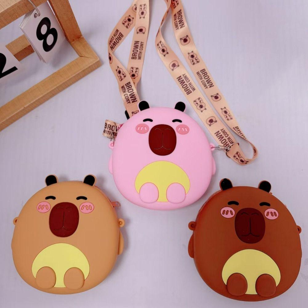 with Shoulder Strap Coin Purse Capybara Key Bag Cartoon Small Storage Silicone Purse Gifts рожевий
with Shoulder Strap Coin Purse Capybara Key Bag Cartoon Small Storage Silicone Purse Gifts рожевий