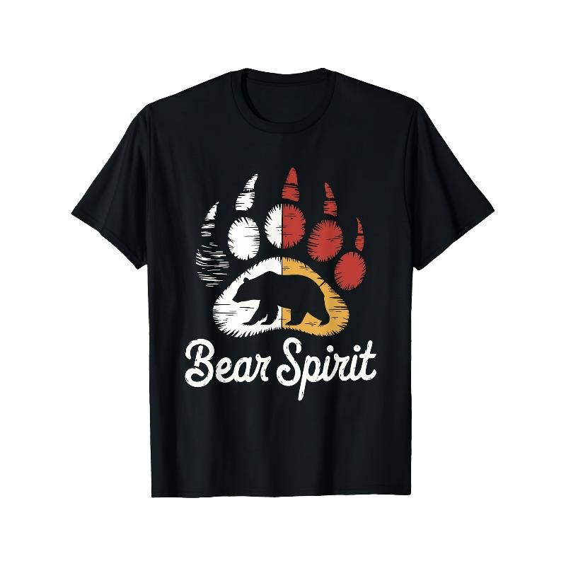 European sizes Men s Native American Medicine Wheel & Bear Spirit T-Shirt - Black Tribal Cultural Design with Red/Yellow Bear Paw Print 4XL чорний
European sizes Men s Native American Medicine Wheel & Bear Spirit T-Shirt - Black Tribal Cultural Design with Red/Yellow Bear Paw Print 4XL чорний