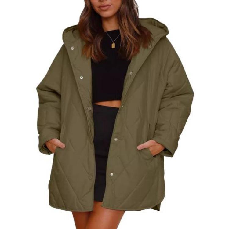 Lightweight Womens Quilted Puffer Jacket Hooded Winter Coat Warm Long Sleeve Down Padded Jacket with Pockets S армия зеленый
Lightweight Womens Quilted Puffer Jacket Hooded Winter Coat Warm Long Sleeve Down Padded Jacket with Pockets S армия зеленый