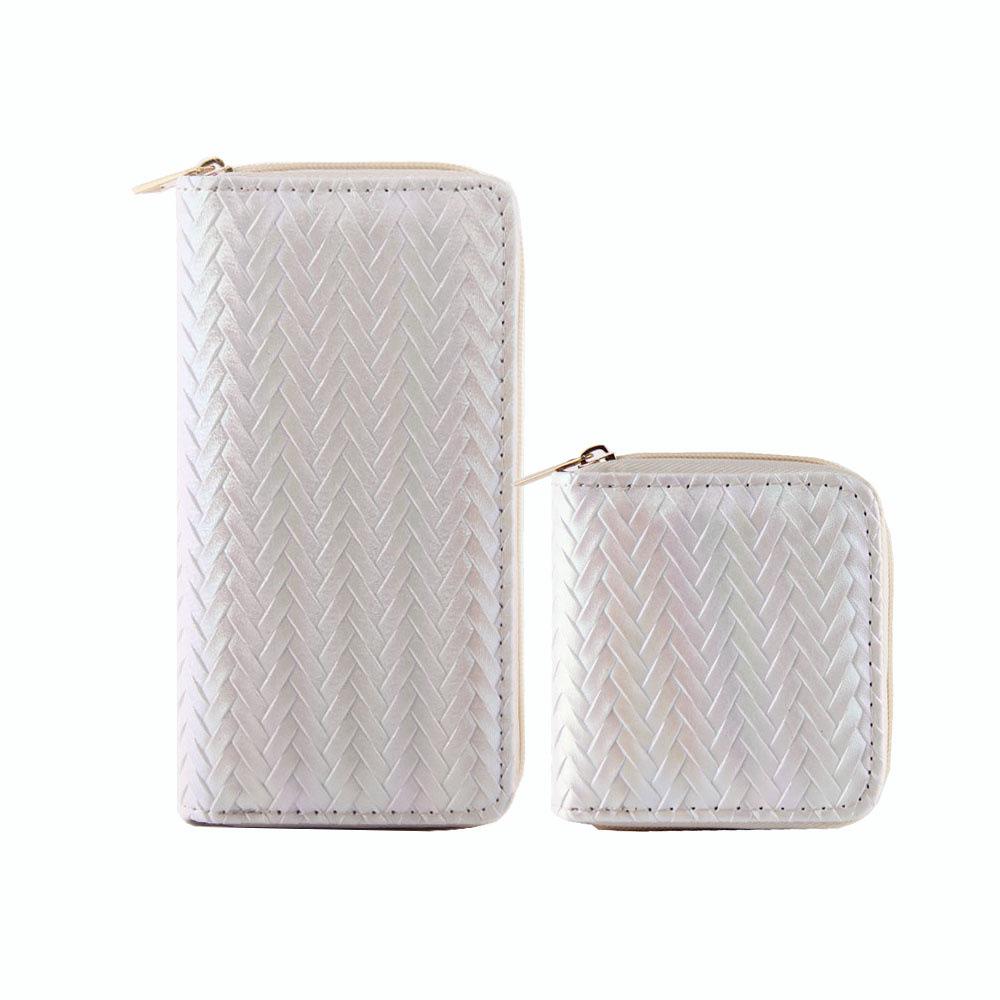 Длинный и короткий кошелек на молнии, лазерная плетеная сумка-клатч, весенне-летний однотонный градиентный зажим
Длинный и короткий кошелек на молнии, лазерная плетеная сумка-клатч, весенне-летний однотонный градиентный зажим