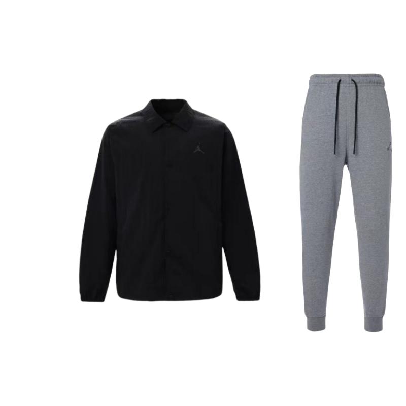 Jordan Solid Color Polo Collar Single-Breasted Long Sleeve Jacket With Logo Embroidery And Drawstring Pants Casual Sports Suit DQ7341-091+FN4542-010 S
Jordan Solid Color Polo Collar Single-Breasted Long Sleeve Jacket With Logo Embroidery And Drawstring Pants Casual Sports Suit DQ7341-091+FN4542-010 S