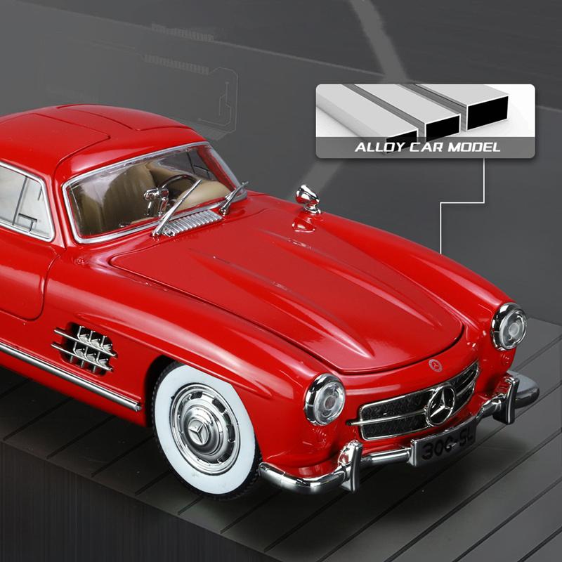 Модель автомобіля 1:24 Benzs 300SL, сплав, литий під тиском, класичний автомобіль, симулятор звуку та світла, колекція дитячих іграшок у подарунок
Модель автомобіля 1:24 Benzs 300SL, сплав, литий під тиском, класичний автомобіль, симулятор звуку та світла, колекція дитячих іграшок у подарунок