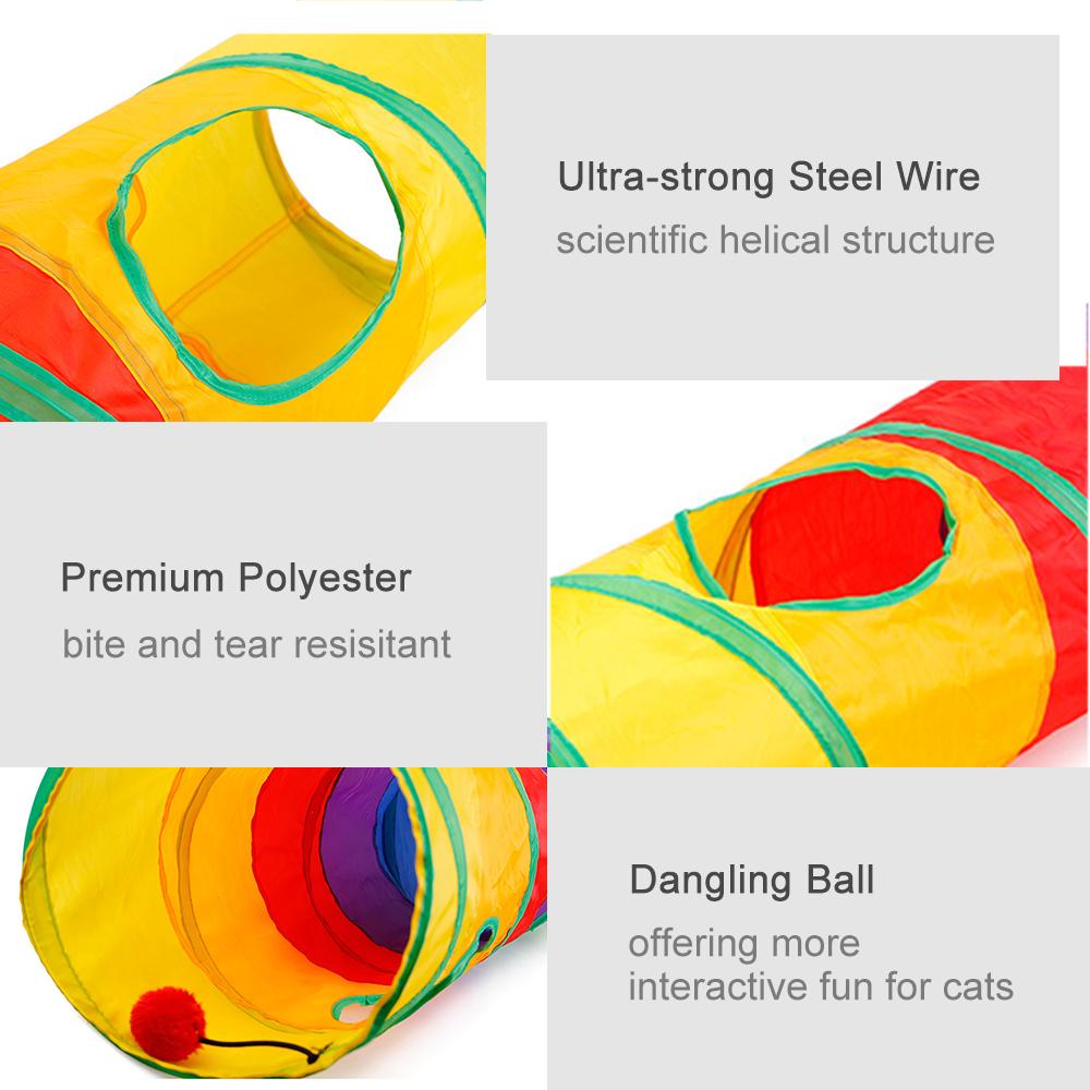 Folded Pet Tube, Colorful Kitty Play Tube Cat Hiding Toy with Pompon for Ex cising Hiding Training and Running
Folded Pet Tube, Colorful Kitty Play Tube Cat Hiding Toy with Pompon for Ex cising Hiding Training and Running
